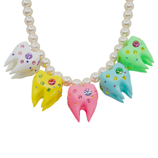 Rainbow Tooth Pearl Necklace