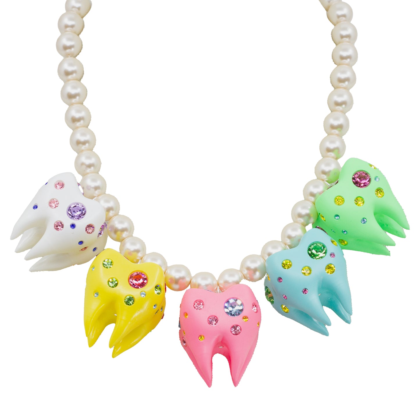 Rainbow Tooth Pearl Necklace