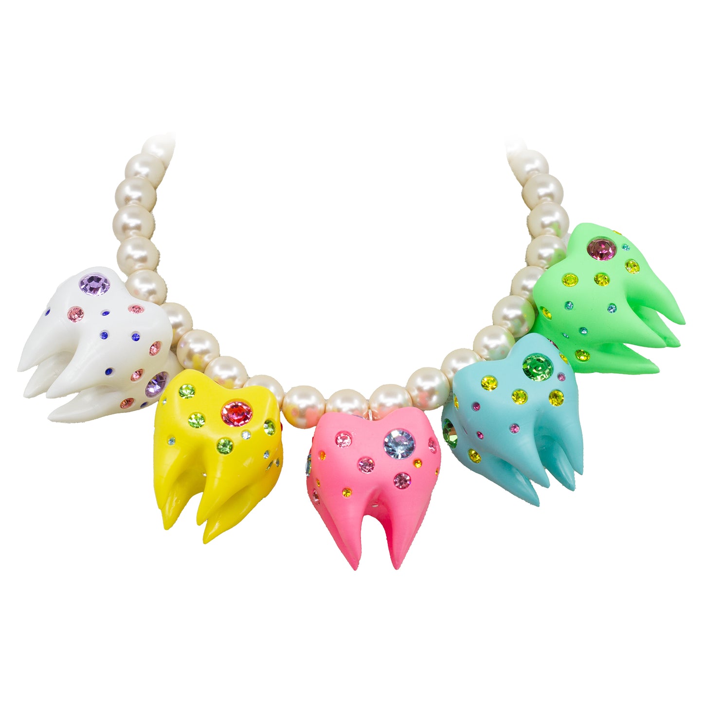 Rainbow Tooth Pearl Necklace