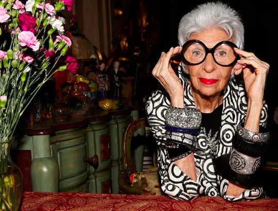 Iris Apfel's Highly Documented Vintage Massive Mirrored Ebony Bangle