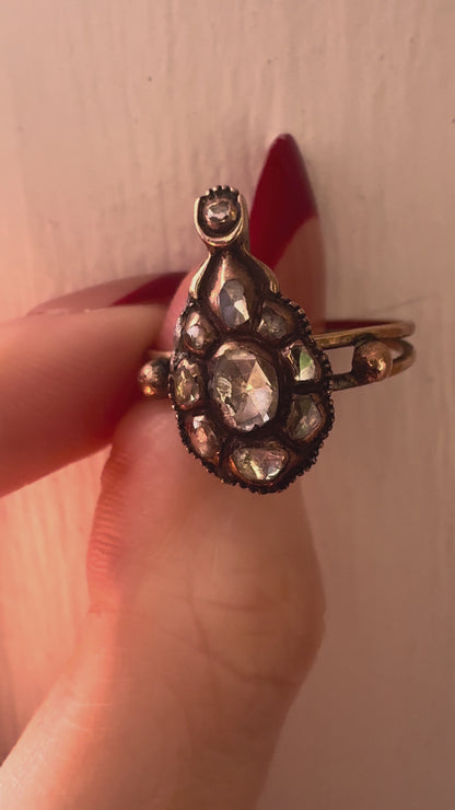 Iris Apfel's Antique Gold Georgian Diamond Teardrop Ring