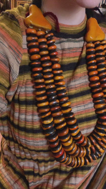 Iris Apfel's Vintage HUGE Moroccan Berber Resin Amber Bead Necklace