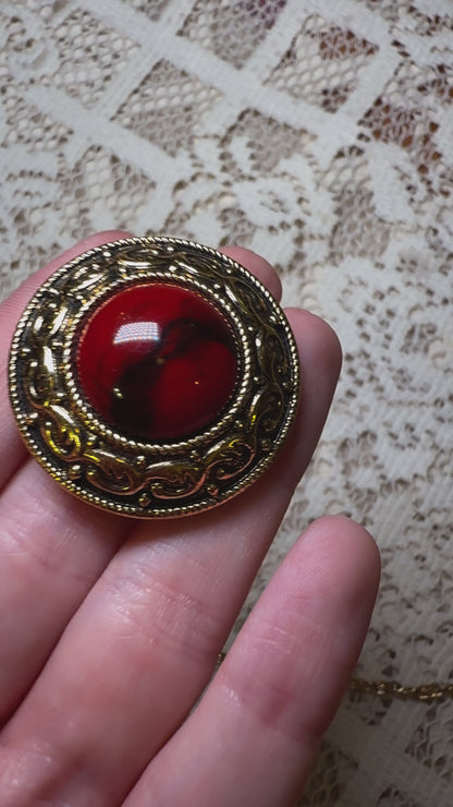 Vintage Gold and Red West Germany Scarf Clip