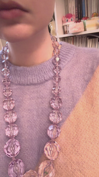 Iris Apfel's Vintage Chunky Lavender Ice Beaded Necklace