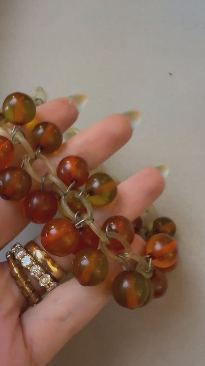 Vintage Celluloid Bakelite Apple Juice Cherry Necklace