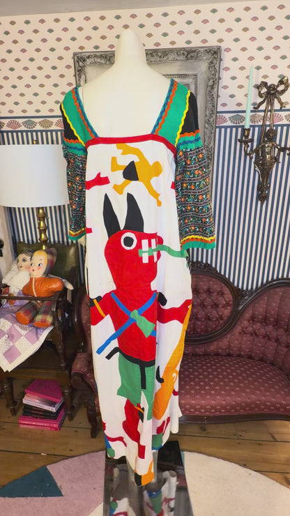 Iris Apfel's Documented Vintage One-of-a-Kind Patchwork Mexican Gown