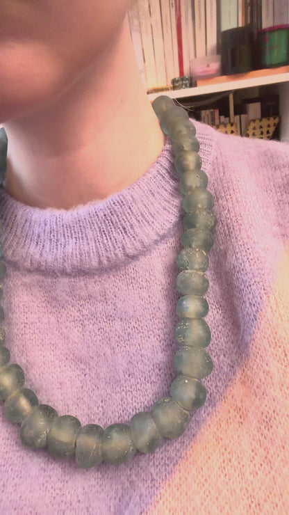 Iris Apfel's Vintage Chunky Seaform Green Glass Beaded Necklace