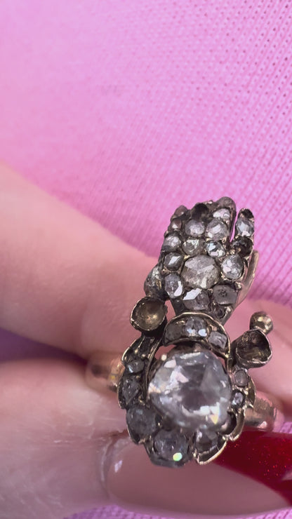 Iris Apfel's Antique 14K Diamond Hand Ring