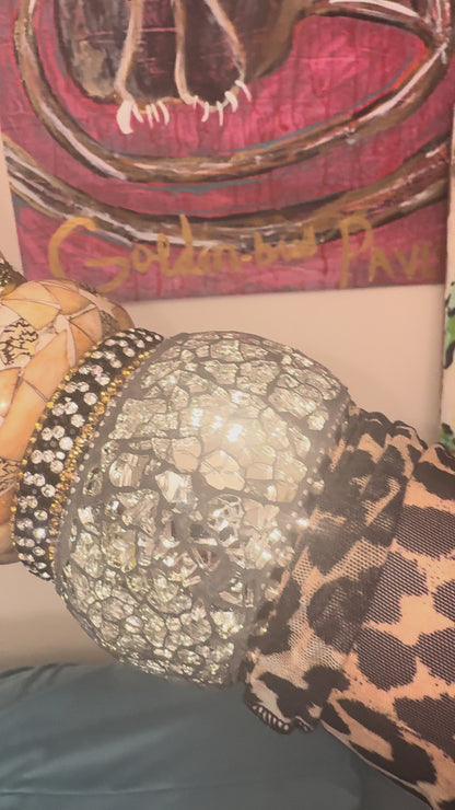 Iris Apfel's Highly Documented Vintage Massive Mirrored Ebony Bangle