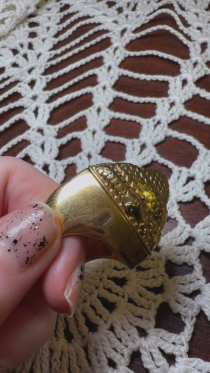 Vintage Pyramid Snake Locket Ring