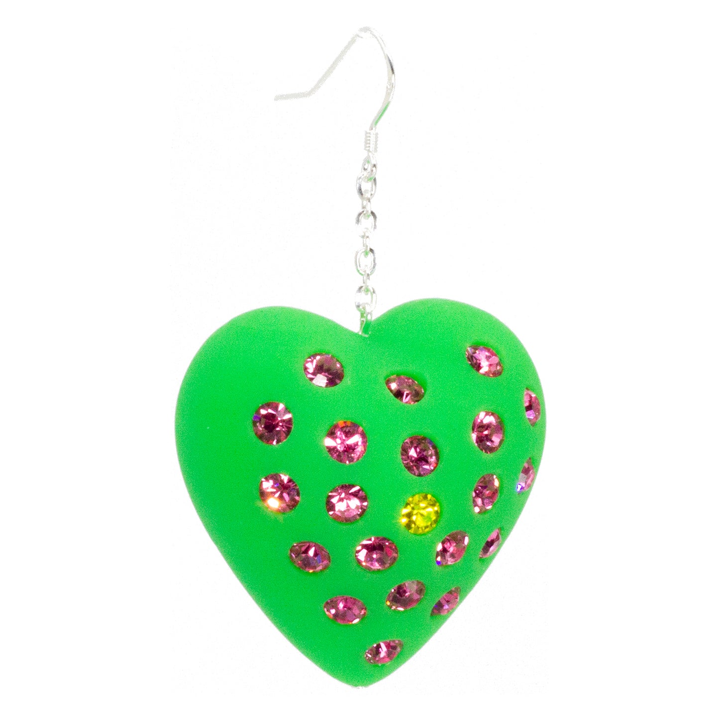 Watermelon Heart Puff Earrings