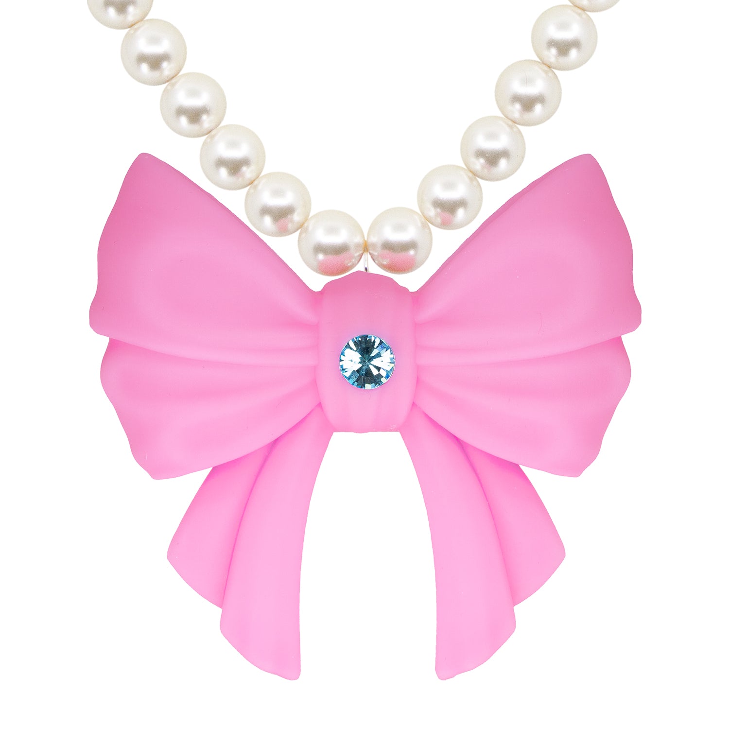 Luna Bow Puff Pearl Necklace
